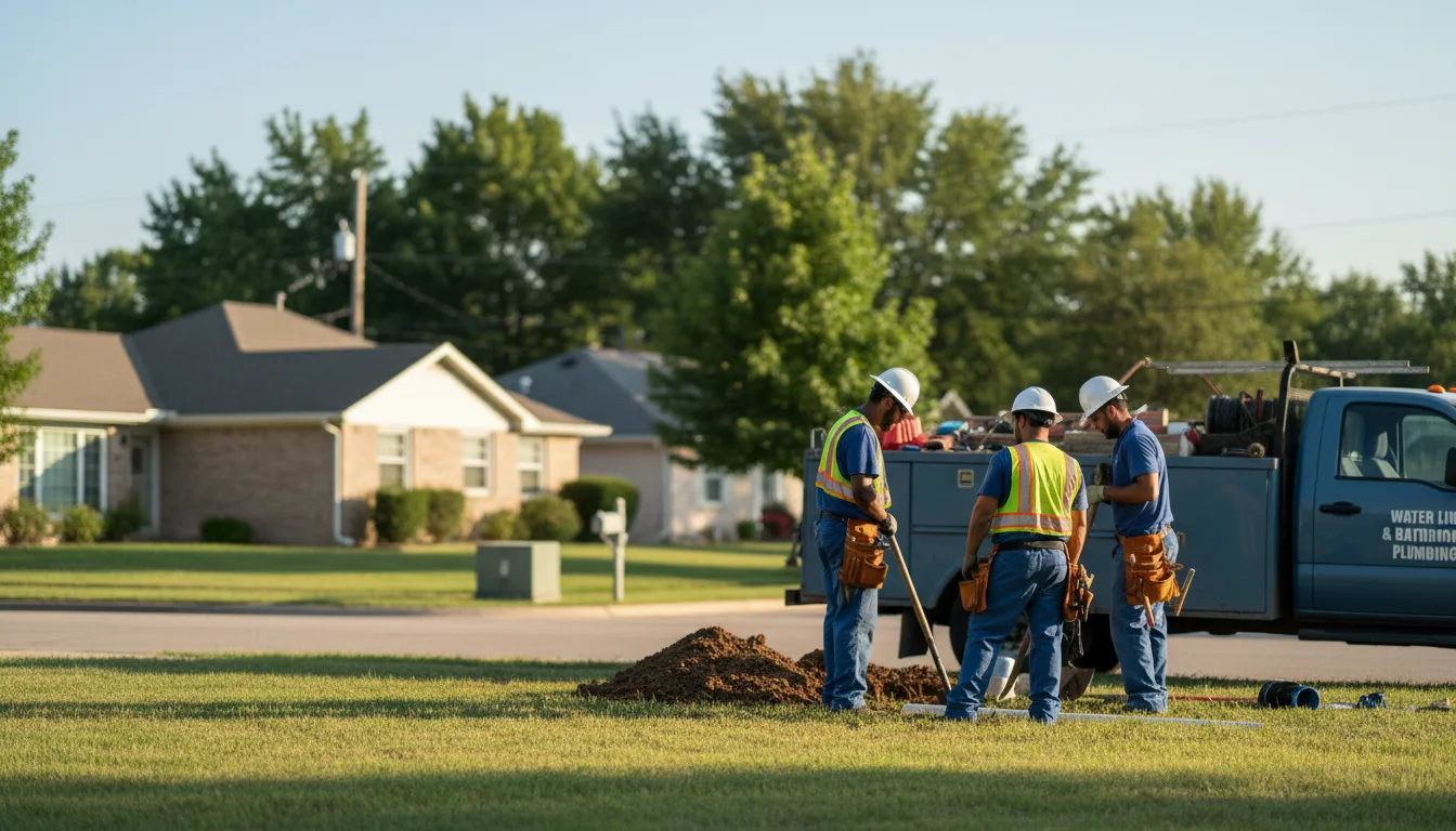 Residential water line and bathroom plumbing service in Midland, SD